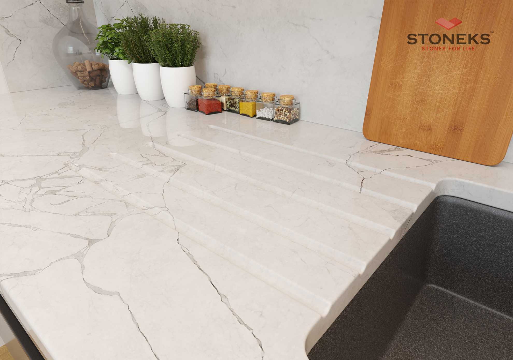Vattenspår vid diskho – 3D-illustration