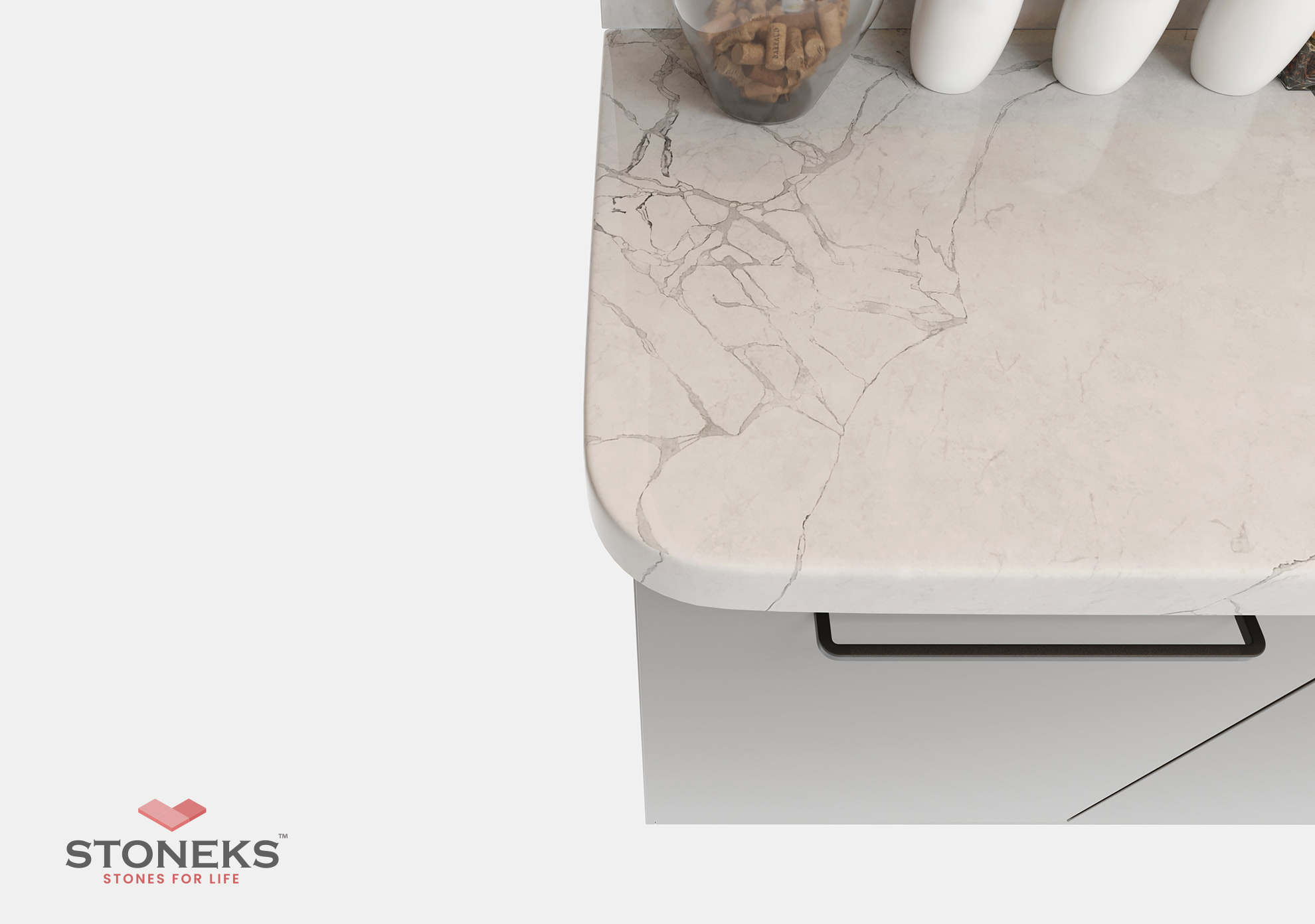 Rundat hörn, radie över 300 mm – 3D-illustration